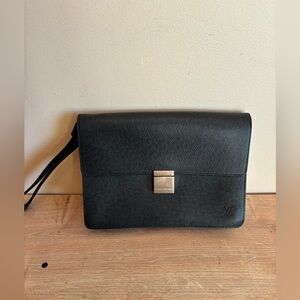 Authentic Louis Vuitton leather wristlet clutch
